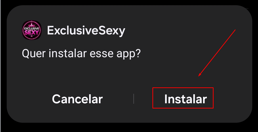 Passo 8 da instalação do App ExclusiveSexy